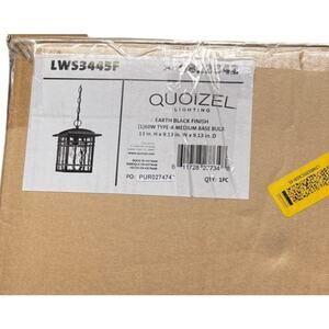 New Quoizel Canyon Outdoor Pendant Light Earth Black Finish